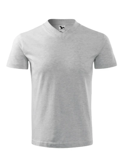V-neck tričko unisex světle šedý melír V-neck tričko unisex světle šedý melír