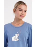 Dámské pyžamo dlouhé Méďa a model 21417076 - Vienetta Dámské pyžamo dlouhé Méďa a model 21417076 - Vienetta