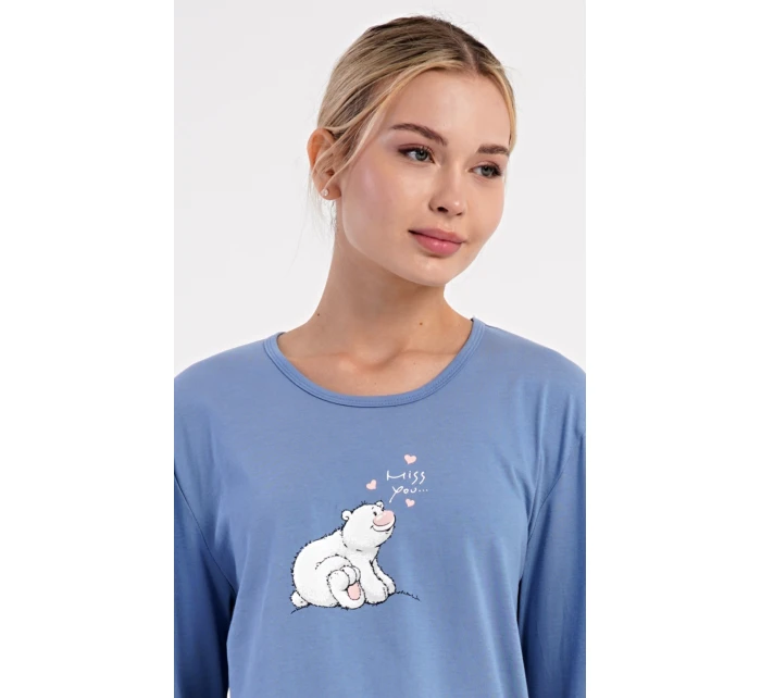 Dámské pyžamo dlouhé Méďa a model 21417076 - Vienetta Dámské pyžamo dlouhé Méďa a model 21417076 - Vienetta