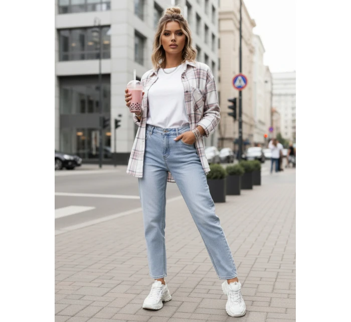 Dámské džíny mom fit světle modré FashionStreet UY2859