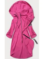 Růžový tenký asymetrický dámský přehoz přes oblečení model 18001565 - S'WEST Růžový tenký asymetrický dámský přehoz přes oblečení model 18001565 - S'WEST