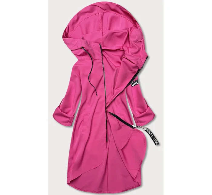 Růžový tenký asymetrický dámský přehoz přes oblečení model 18001565 - S'WEST Růžový tenký asymetrický dámský přehoz přes oblečení model 18001565 - S'WEST