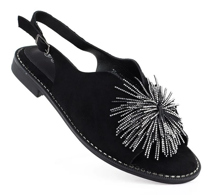 Dámské sandály s flitry černé model 22072412 - Potocki