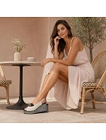 Dámské kožené sandály na platformě béžové model 22099414 - S.Barski