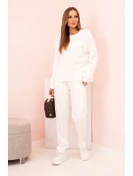 Komplet dámský máslový mikina a kalhoty s gumou ecru Komplet dámský máslový mikina a kalhoty s gumou ecru