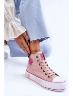 Dámské vysoké textilní tenisky na platformě Big Star model 21608432 Růžová - Big Star Shoes Dámské vysoké textilní tenisky na platformě Big Star model 21608432 Růžová - Big Star Shoes