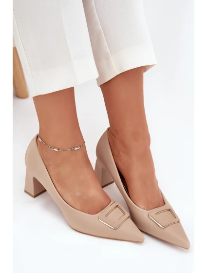 Lodičky Na Podpatku S Přezkou Nude model 21704557 - Boto