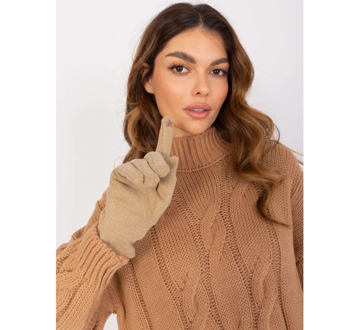 Rękawiczki AT RK model 19328268 ciemny bezowy - FPrice Rękawiczki AT RK model 19328268 ciemny bezowy - FPrice