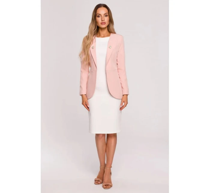 Dámské sako M665 pudrově růžové - Moe