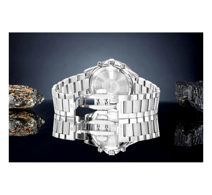 Pánské hodinky Giewont Chronograph Sapphire Silver Black GW3520-B2