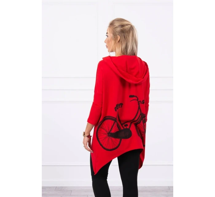 Mikina s potiskem kola červená Mikina s potiskem kola červená