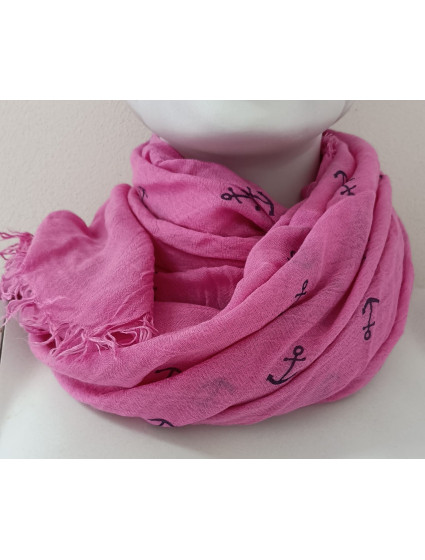 Dámský šátek růžový s potiskem - FPrice