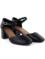 Dámské černé sandály na jehlovém podpatku Sergio Leone SK844 Dámské černé sandály na jehlovém podpatku Sergio Leone SK844