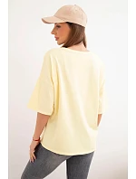 Dámská bavlněná oversize halenka s květinovým potiskem žlutá