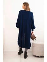 Dlouhý kardigan model 21722982 svetr tmavě modrý - Kesi Dlouhý kardigan model 21722982 svetr tmavě modrý - Kesi