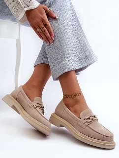 Dámské semišové mokasíny model 22128477 béžové - S.Barski