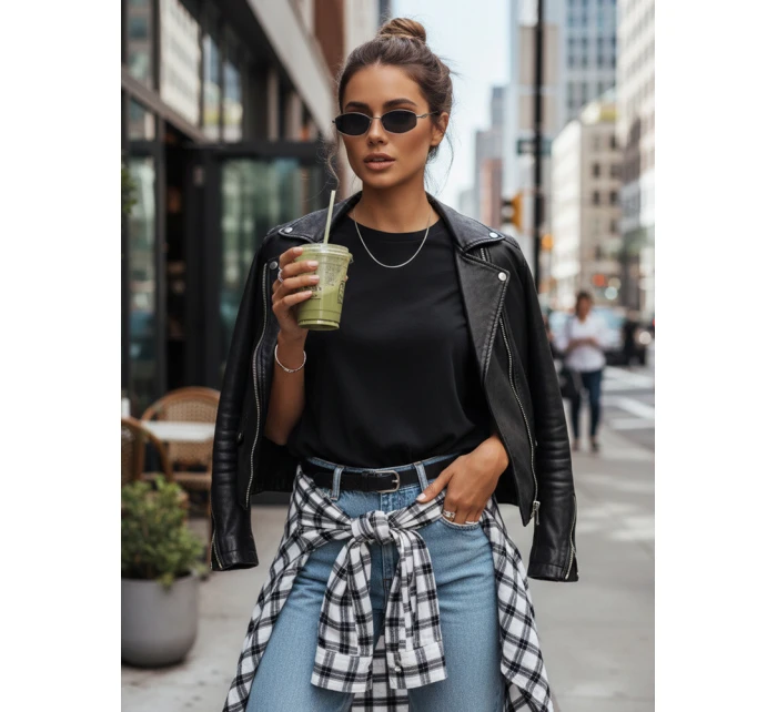 MAYLA dámské tričko černé FashionStreet RY2123 MAYLA dámské tričko černé FashionStreet RY2123