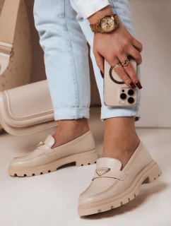 Dámské mokasíny s podrážkou beige Dstreet model 21984168 - FashionStreet