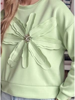 Dámská oversize mikina s květinami PETITKA mint FashionStreet BY1389