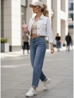 Dámské džínové kalhoty s páskem FashionStreet UY2887