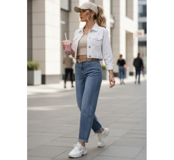 Dámské džínové kalhoty s páskem FashionStreet UY2887