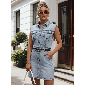 Přiléhavé džínové šaty modré FashionStreet EY2685 Přiléhavé džínové šaty modré FashionStreet EY2685