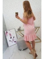 Šaty s tenkým páskem, pudrově růžové