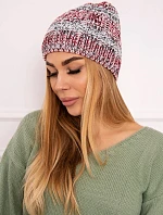 Fleecová čepice Melisa K241 burgundy+grey
