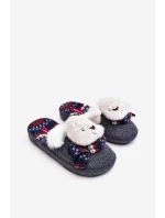 Dětské pantofle na tlusté podrážce se šedým medvídkem model 21641406 - Boto Dětské pantofle na tlusté podrážce se šedým medvídkem model 21641406 - Boto