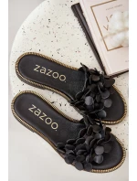 Zazoo 40381 Dámské Kožené Pantofle Na Plochém Podpatku Černé Zazoo 40381 Dámské Kožené Pantofle Na Plochém Podpatku Černé