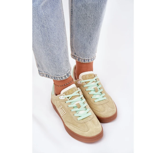 Semišové Sportovní Boty Tenisky Dámské D.Franklin Limetkové DFSH387005