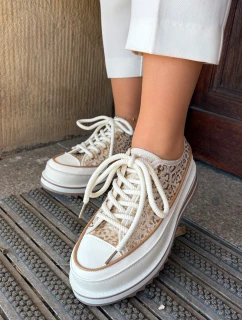 Dámské Tenisky Na Masivní Platformě S.Barski BF51-101 Béžové