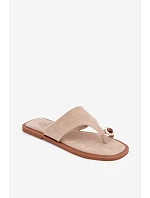 Dámské ploché žabky s ozdobným detailem Béžové Fedira