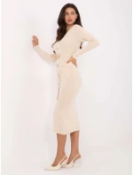 Sukienka PM SK model 21365529 jasny beżowy - FPrice Sukienka PM SK model 21365529 jasny beżowy - FPrice