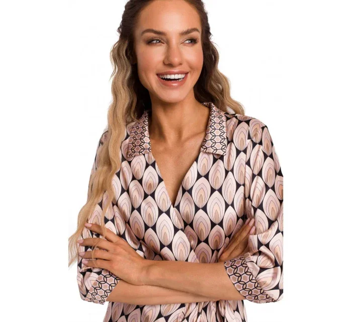 M668 Zavinovací šaty s potiskem - model 1 M668 Zavinovací šaty s potiskem - model 1