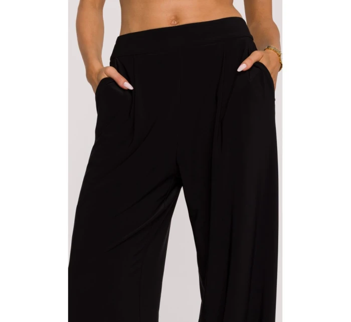 M890 Souprava s projmutým topem a širokými kalhotami - černá M890 Souprava s projmutým topem a širokými kalhotami - černá