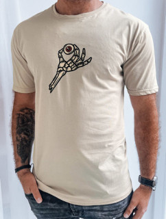 Světle béžové pánské tričko s potiskem od Dstreet RX5284