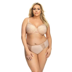 Béžové dámské kalhotky brazilky K484 PEONY