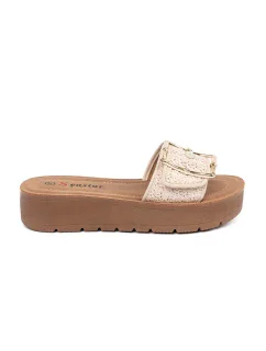 Pohodlné  nazouváky dámské Jasnobeżowy platforma