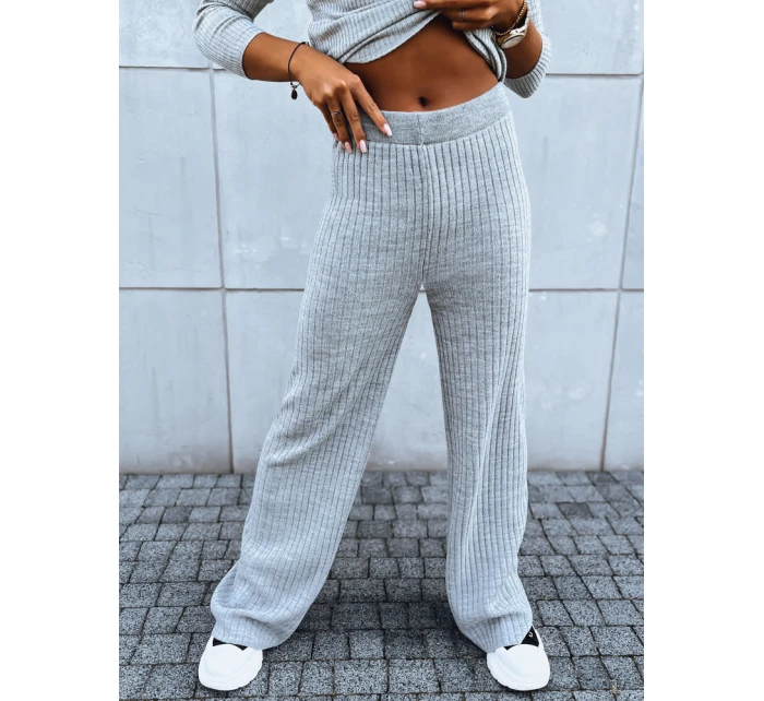 Dámské kalhoty s širokými nohavicemi MOSSYMOOD šedé FashionStreet UY1691