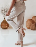 Dámské máslové kalhoty s květinami LEGISSA light beige FashionStreet UY2404