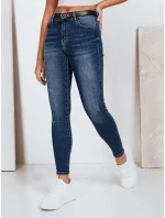 Dámské skinny džíny s vysokým pasem tmavě modré FashionStreet UY2823 Dámské skinny džíny s vysokým pasem tmavě modré FashionStreet UY2823
