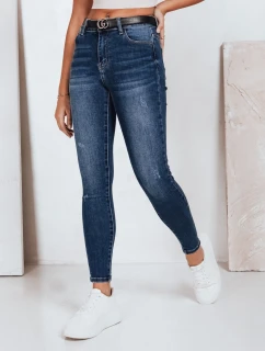 Dámské skinny džíny s vysokým pasem tmavě modré FashionStreet UY2823