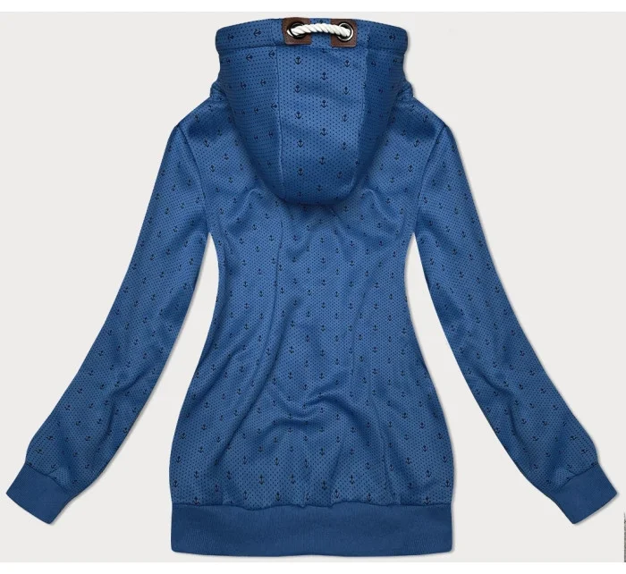 Světle modrá dámská rozepínací mikina se stahovacími lemy (2306) Světle modrá dámská rozepínací mikina se stahovacími lemy (2306)