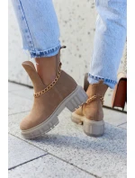 Módní semišové kozačky s střihem Camel model 21578644 Me - Boto Módní semišové kozačky s střihem Camel model 21578644 Me - Boto