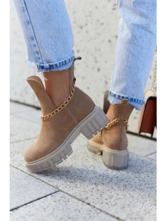 Módní semišové kozačky s střihem Camel model 21578644 Me - Boto