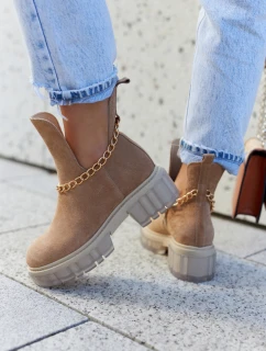 Módní semišové kozačky s střihem Camel model 21578644 Me - Boto