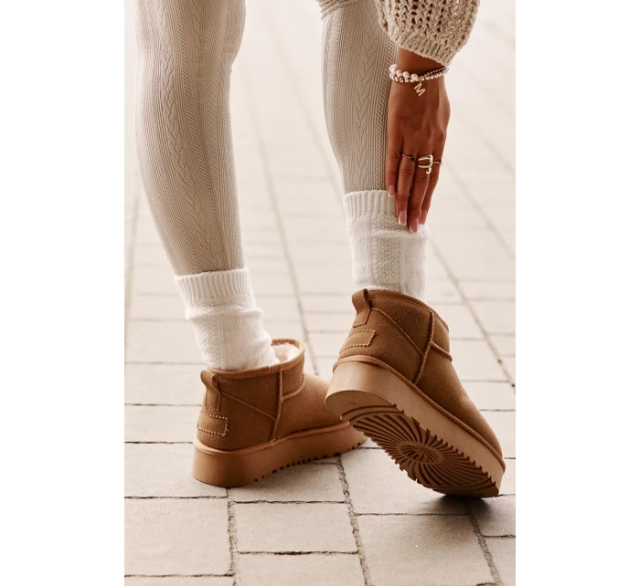 Dámské Velurové Sněhule Na Platformě Camel model 21670462 - Boto Dámské Velurové Sněhule Na Platformě Camel model 21670462 - Boto