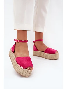 Dámské espadrilky na platformě s pletením fuchsie Selise