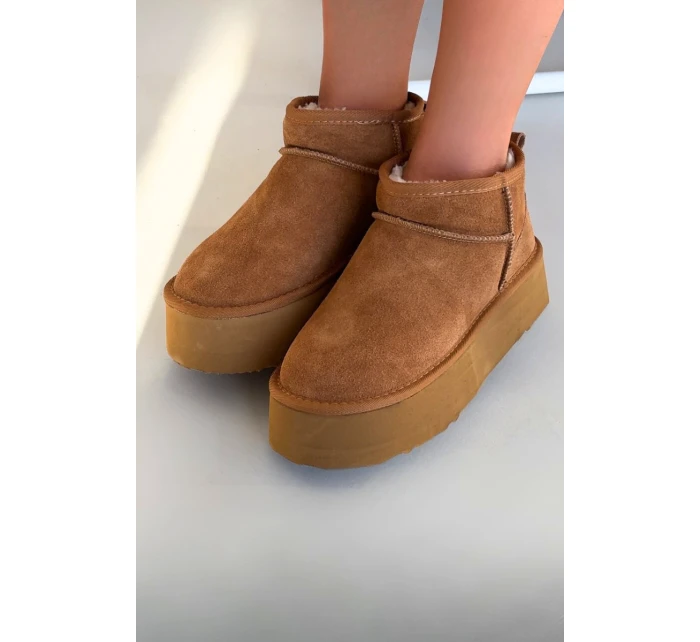 Dámské sněhule z přírodního semiše Camel model 21821905 - Boto